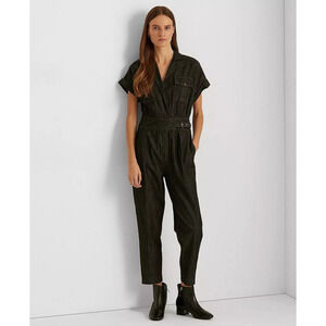 Lauren Ralph Lauren Denim Jumpsuit Nightfall Womens 4 Black Label Old Money